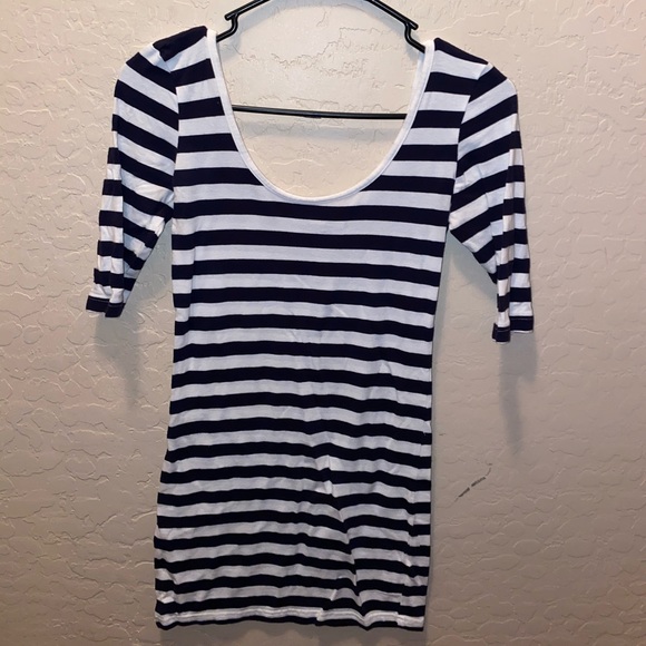 Navy blue striped dress - Picture 2 of 3